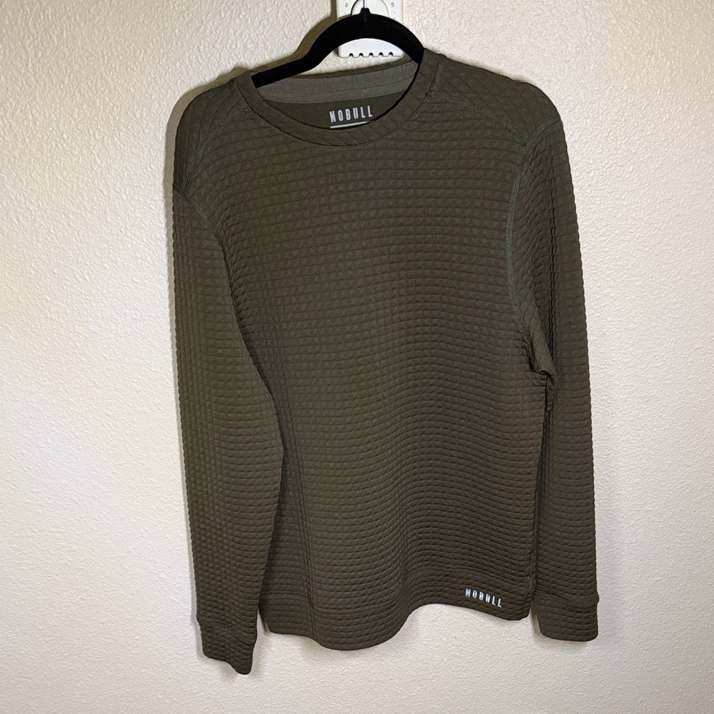 NOBULL Olive Quilted Crewneck Sweatshirt